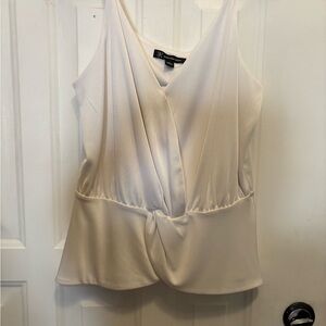 INC International Concepts white Twist Front Blouse